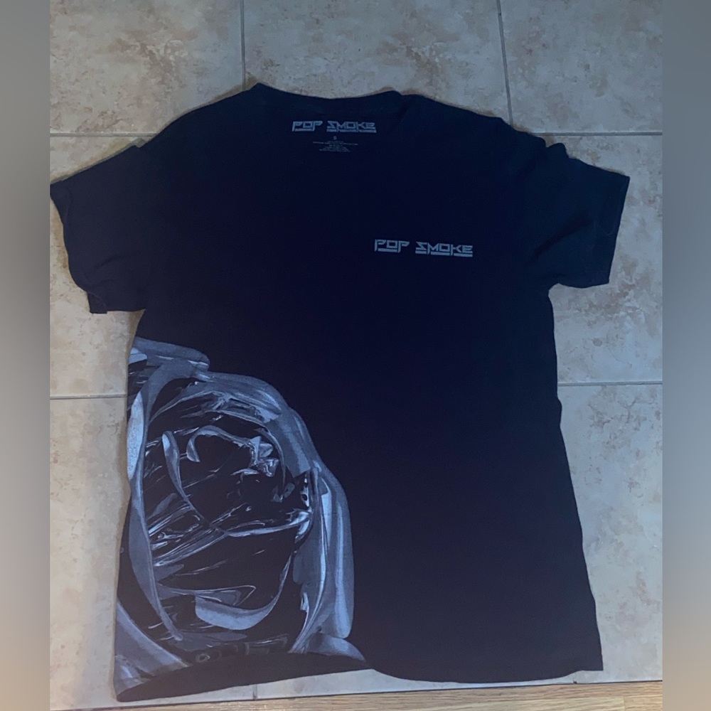 POP SMOKE TEE SHIRT BLACK SHOOT FOR THE STARS
